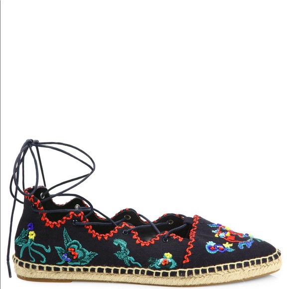 tory burch sonoma embroidered espadrille flats - Picture 5 of 8